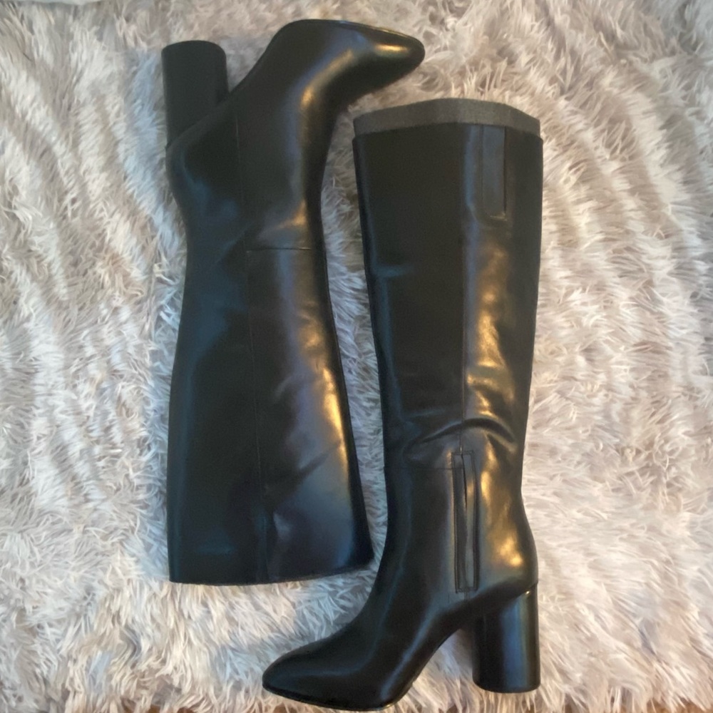 Leather Black Nine West Christie Tall Pull-on Boots